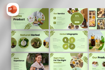 Natural Herbs Product PowerPoint Template